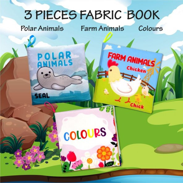3 Kitap Tox İngilizce Renkler , Kutup ve Çiftlik Hayvanları Kumaş Sessiz Kitap E125 E119 E129 - Bez Kitap , Eğitici Oyuncak , Yumuşak ve Hışırtılı - 7