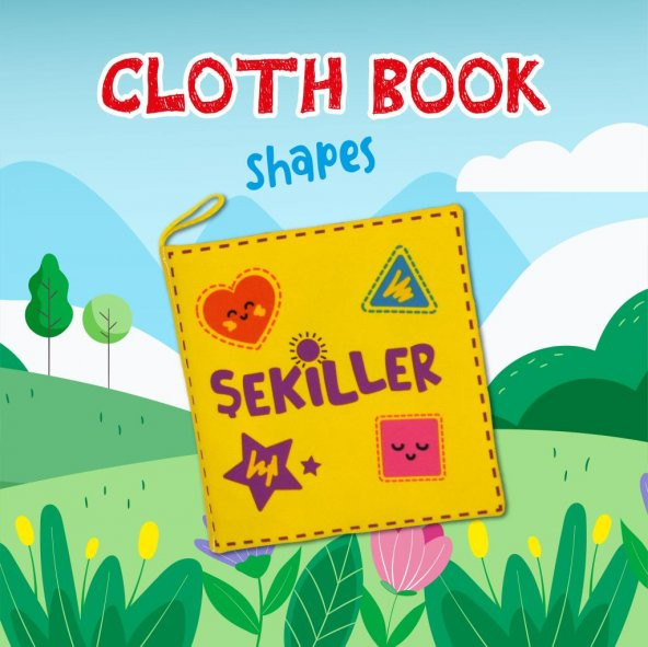 Tox Şekiller Kumaş Sessiz Kitap T395 - Bez Kitap , Eğitici Oyuncak , Yumuşak ve Hışırtılı - 7