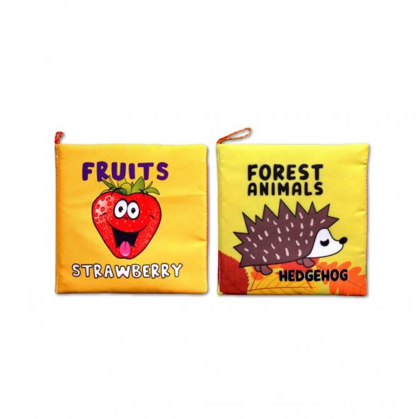 2 Kitap Tox İngilizce Meyveler ve Orman Hayvanları Kumaş Sessiz Kitap E126 E131 - Bez Kitap , Eğitici Oyuncak , Yumuşak ve Hışırtılı ürün görseli 1