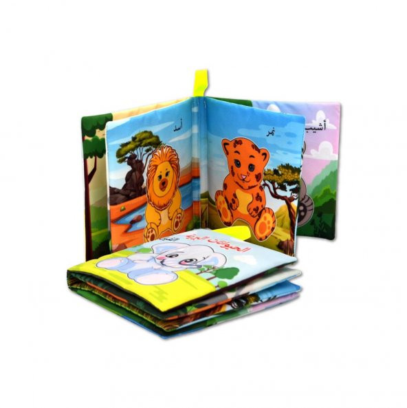Tox Arapça Vahşi Hayvanlar Kumaş Sessiz Kitap A111 - Bez Kitap , Eğitici Oyuncak , Yumuşak ve Hışırtılı - 8