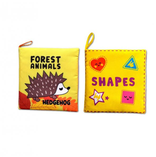 2 Kitap Tox İngilizce Orman Hayvanları ve Şekiller Kumaş Sessiz Kitap E127 E131 - Bez Kitap , Eğitici Oyuncak , Yumuşak ve Hışırtılı - 6