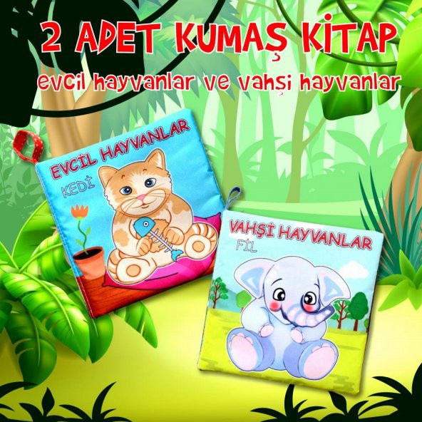 2 Kitap Tox Evcil Hayvanlar ve Vahşi Hayvanlar Kumaş Sessiz Kitap T110 T111 - Bez Kitap , Eğitici Oyuncak , Yumuşak ve Hışırtılı - 2