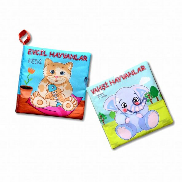 2 Kitap Tox Evcil Hayvanlar ve Vahşi Hayvanlar Kumaş Sessiz Kitap T110 T111 - Bez Kitap , Eğitici Oyuncak , Yumuşak ve Hışırtılı - 6