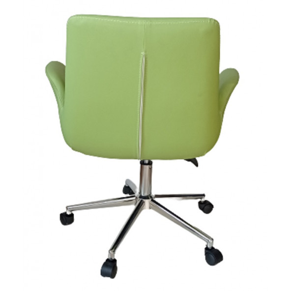 Sekreter Sandalyesi Döküm Süngerli Yeşil Renk Suni Deri - 4
