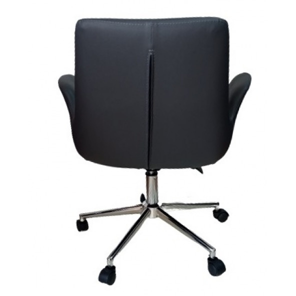 Sekreter Sandalyesi Döküm Süngerli Antrasit Suni Deri - Resim 2