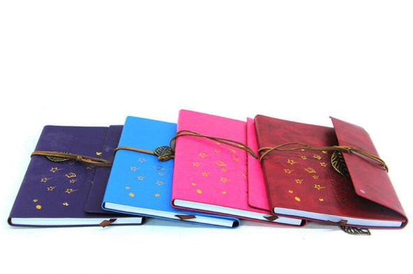 Defter Deri Kaplı Ağaç Baskılı  MNK