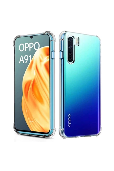Oppo A91 Şeffaf Tank Silikon Kapak