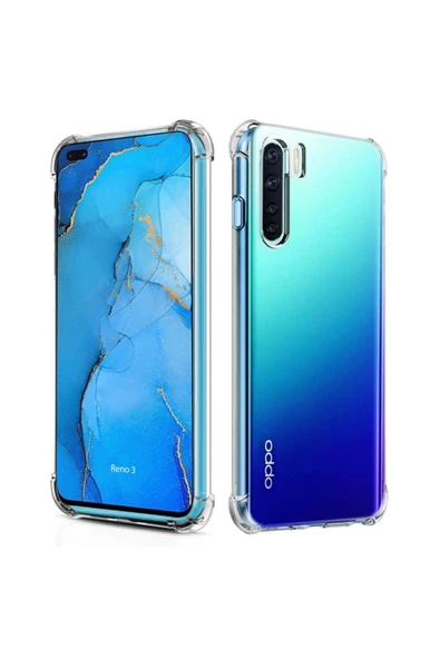 Oppo Reno 3 Şeffaf Tank Silikon Kapak