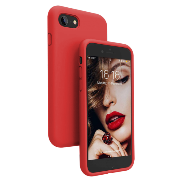 Apple iPhone SE 2020 İnce Mat Silikon Kılıf Kırmızı