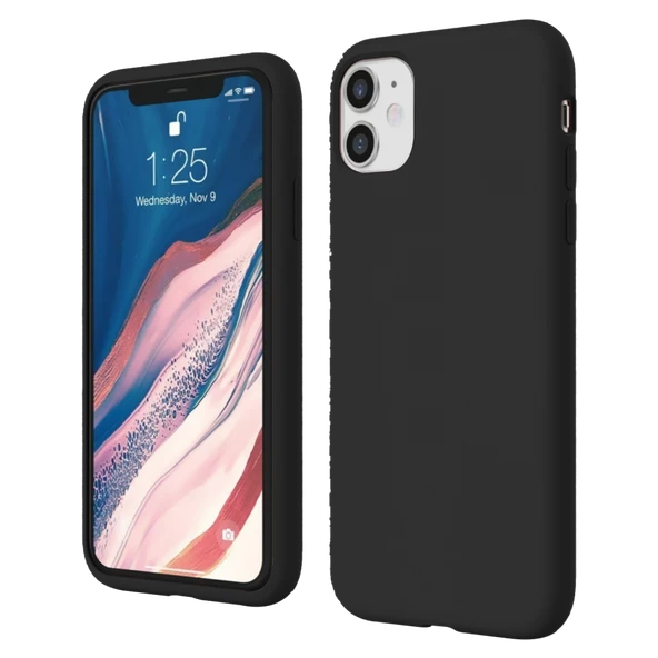 Apple iPhone 11 İnce Mat Silikon Kılıf Siyah