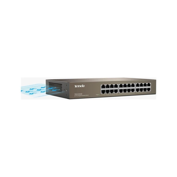 Tenda 24 Port 10-100-1000 Mbps Switch Çelik Kasa Rack Mount