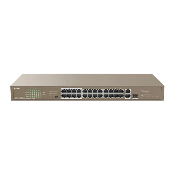 Tenda 24-250W 24 Port Poe+ 10-100 Switch Çelik Kasa Rack Mount ürün görseli