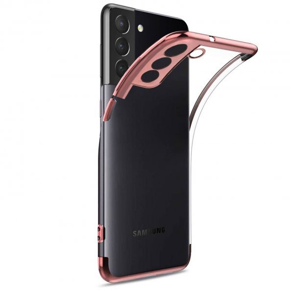 Samsung Galaxy S21 Plus Parlak Lazer Silikon Kılıf Rose