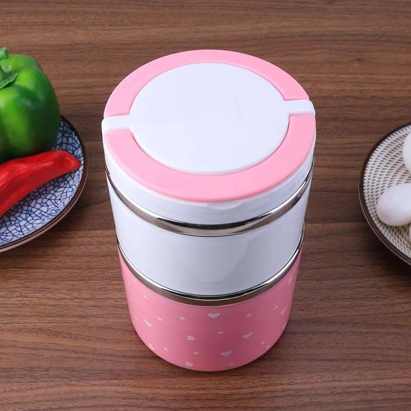 Yemek Termosu 2li Tutacaklı Sefer Tası - Hiper 2 Katlı Yemek Termos - 3