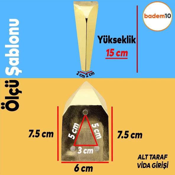 Harvey Lüks Mobilya Kanepe Sehpa Tv Ünitesi Koltuk Ayağı 15 Cm Gold Altın Baza Ayakları - 2