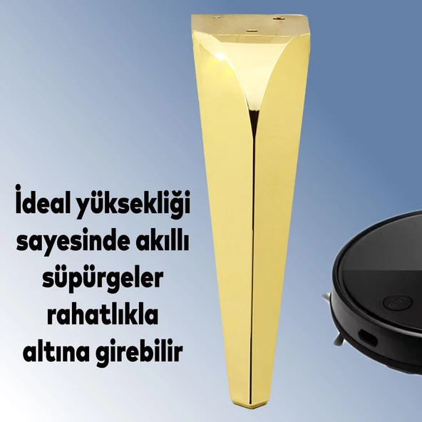 Harvey Lüks Mobilya Kanepe Tv Ünitesi Koltuk Ayağı 18 Cm Gold Altın Konsol Ayakları - 3