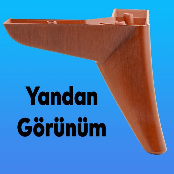 Lüks Mobilya Kanepe Sehpa Puf Koltuk Ayağı 14 cm Kahverengi Ahşap Desenli Baza Ayak - Resim 5