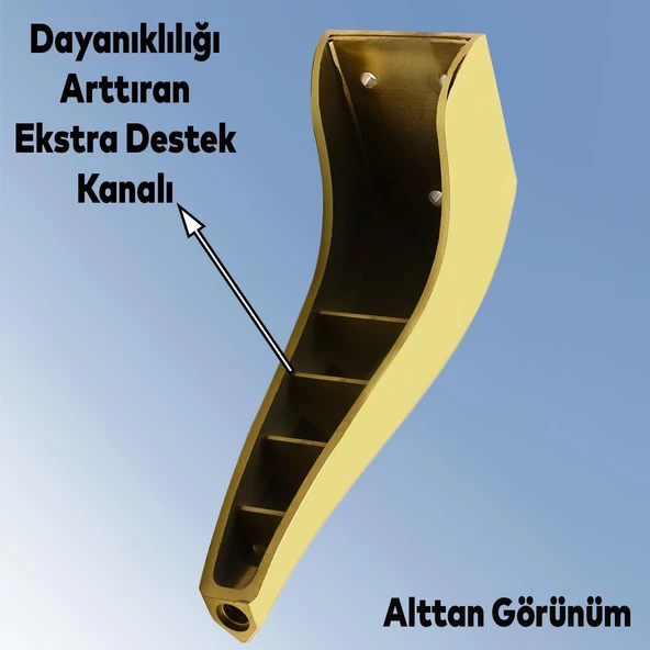 Harvey Lüks Mobilya Kanepe Tv Ünitesi Koltuk Ayağı 18 Cm Gold Altın Konsol Ayakları - 4