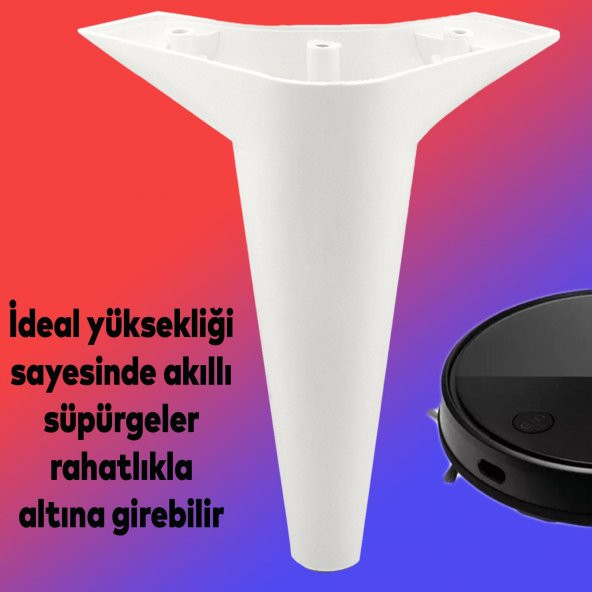 Lüks Mobilya Kanepe Sehpa TV Ünitesi Koltuk Ayağı 18 cm Beyaz Baza Ayak