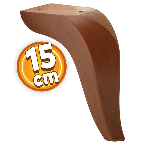 Harvey Lüks Mobilya Kanepe Tv Ünitesi Koltuk Ayağı 15 Cm Kahverengi Ahşap Desenli Baza Ayakları