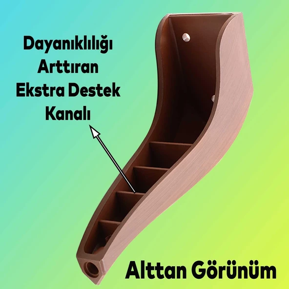 Harvey Lüks Mobilya Kanepe Tv Ünitesi Koltuk Ayağı 18 Cm Kahverengi Ahşap Desenli Konsol Ayakları - 4