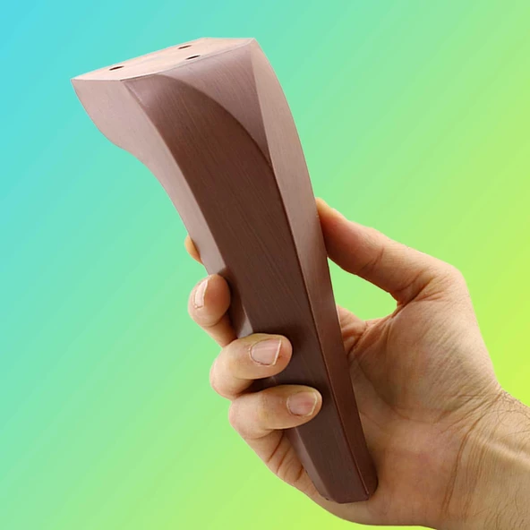 Harvey Lüks Mobilya Kanepe Tv Ünitesi Koltuk Ayağı 18 Cm Kahverengi Ahşap Desenli Konsol Ayakları - 5