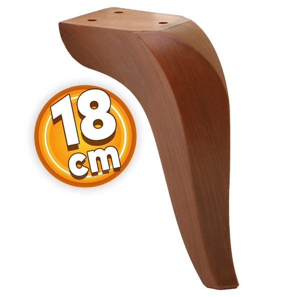 Harvey Lüks Mobilya Kanepe Tv Ünitesi Koltuk Ayağı 18 Cm Kahverengi Ahşap Desenli Konsol Ayakları