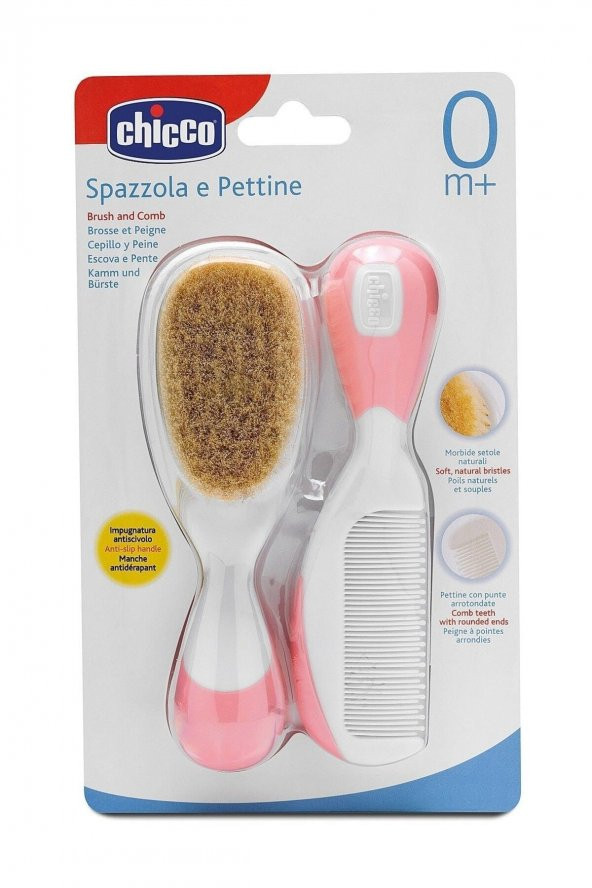 CHICCO FIRÇA VE TARAK SETİ PEMBE - 2