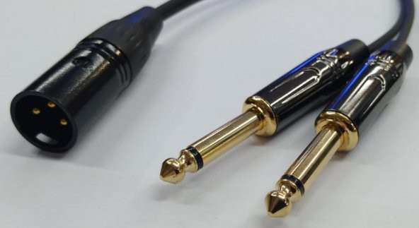 XLR Erkek to 2x 6.3 mm Mono Kaliteli Kablo 15 Metre ürün görseli