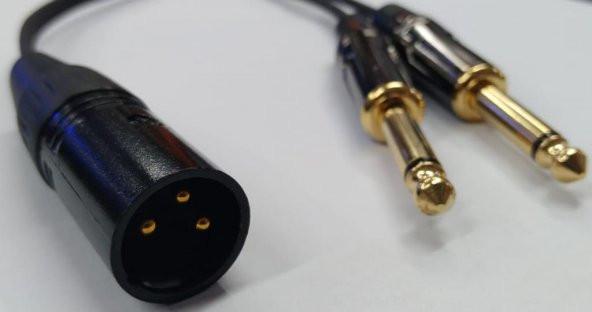 XLR Erkek to 2x 6.3 mm Mono Kaliteli Kablo 15 Metre - Resim 3