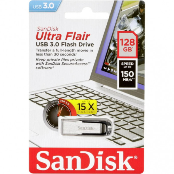 Sandisk Ultra Flair 128Gb 150Mb/S Usb 3.0 Flash Bellek Sdcz73-128G-G46 - 4