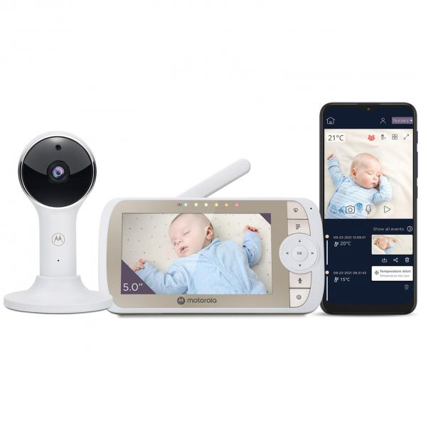 MOTOROLA VM65 FHD WİFİ BEBEK KAMERASI 5İNÇ LCD