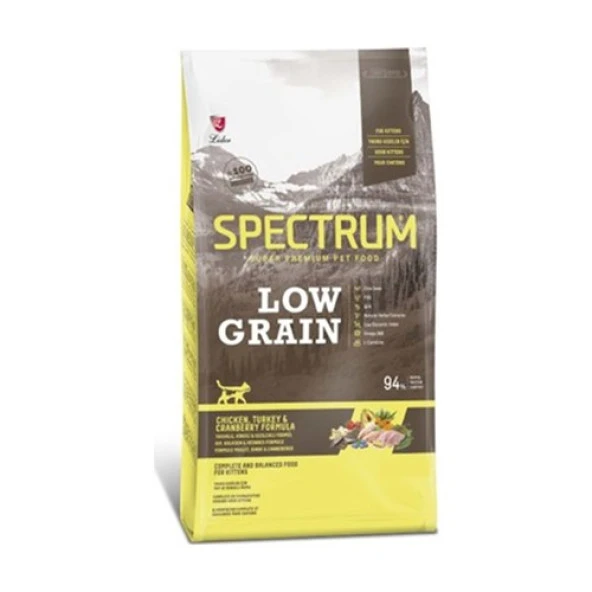 Spectrum Low Grain Tavuklu Hindili Kızılcıklı Yavru Kedi Maması 12 kg