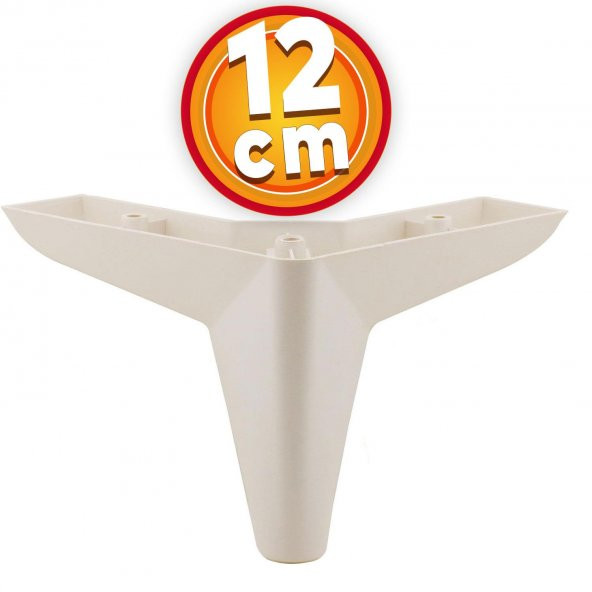 Lüks Mobilya Kanepe Sehpa Puf Koltuk Ayağı 12 cm Krem Baza Ayak ürün görseli