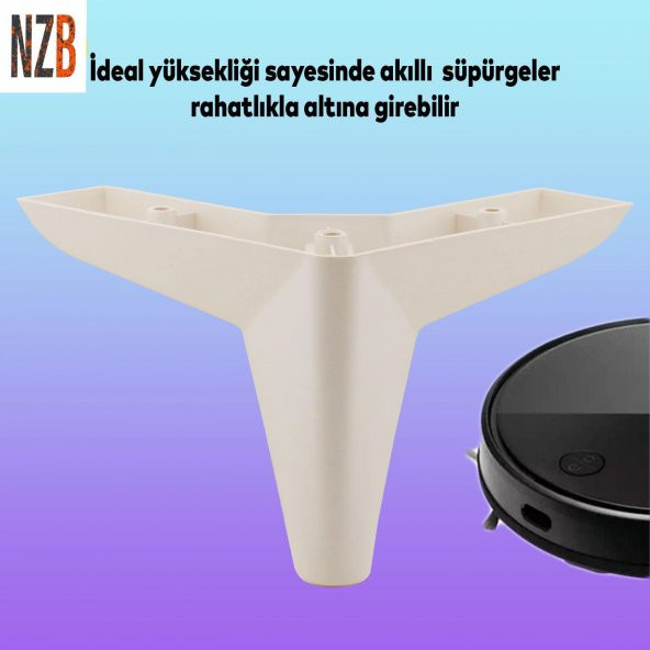 Lüks Mobilya Kanepe Sehpa Puf Koltuk Ayağı 12 cm Krem Baza Ayak - Resim 5