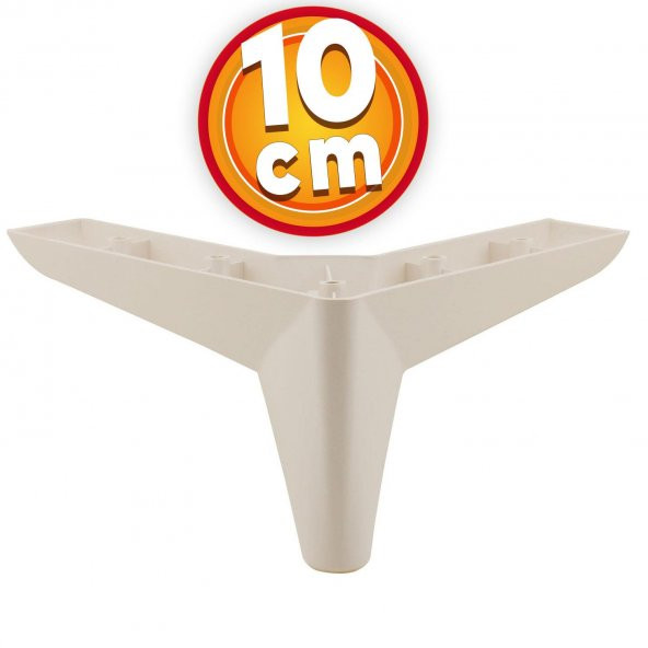 Lüks Mobilya Kanepe Sehpa Puf Koltuk Ayağı 10 cm Krem Baza Ayak ürün görseli