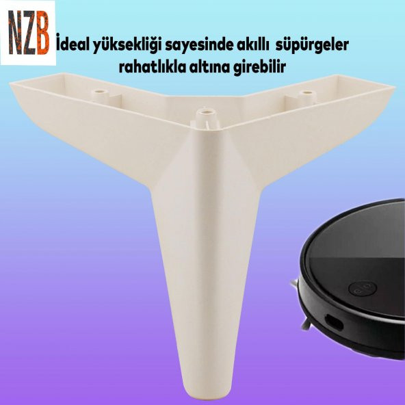 Lüks Mobilya Kanepe Sehpa Puf Koltuk Ayağı 14 cm Krem Baza Ayak - Resim 4