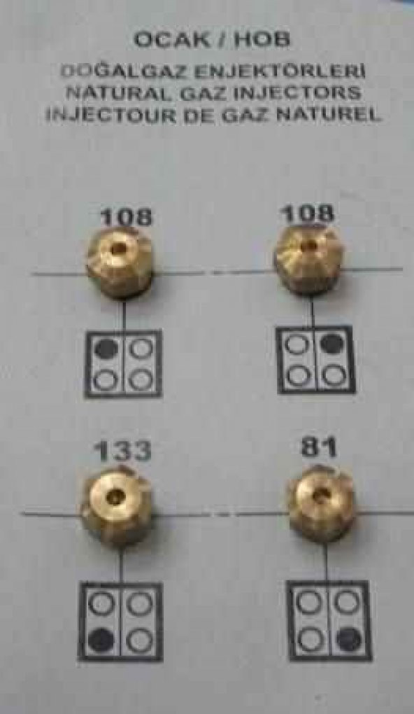 Doğalgaz Enjektör Ocak Takımı (ARCELİK )BEKO 9 MM - 3