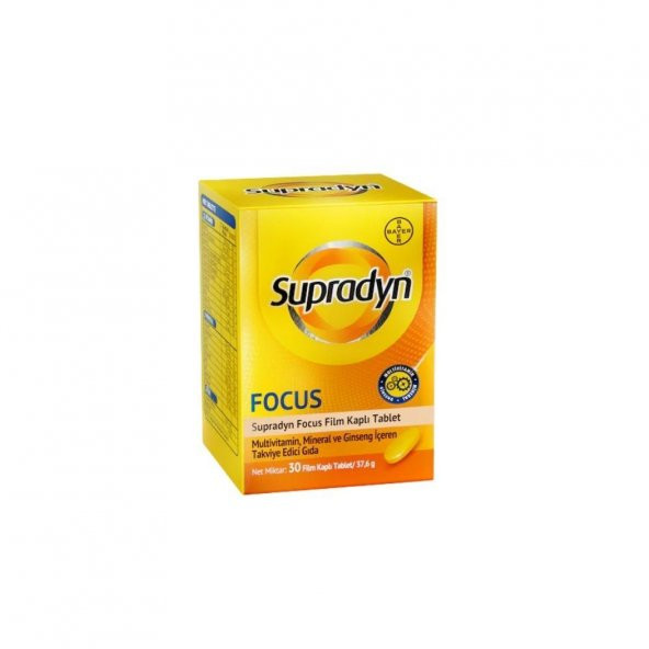 Supradyn Focus Multivitamin, Multimineral Ve Ginseng İçeren Takviye Edici Gıda 30 Film Kaplı Tablet