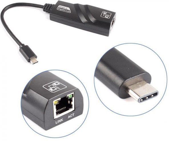 Type C To Ethernet Usb 3.1 1000Mbps Gigabit Ag Adaptor Kartı - 5