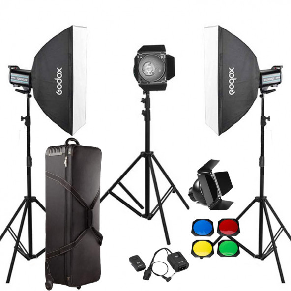 Godox QS600 II W/S 3'lü Stüdyo Paraflaş SoftBox Kit (600 Watt)