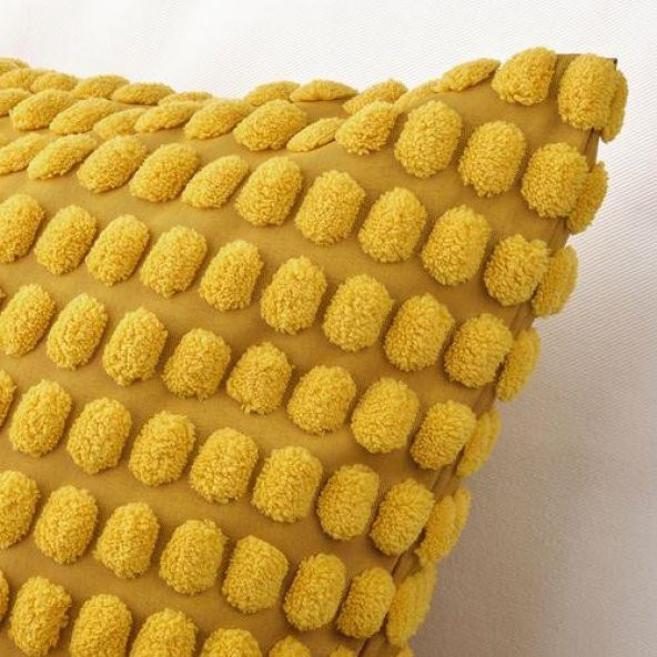 Kırlent Kılıfı Koyu Sarı-Hardal Renk MeridyenDukkan 50x50 cm Ev Tekstili - 2