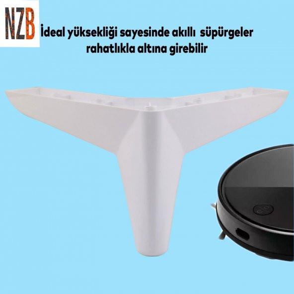 Lüks Mobilya Kanepe Sehpa Puf Koltuk Ayağı 12 cm Beyaz Baza Ayak - Resim 3