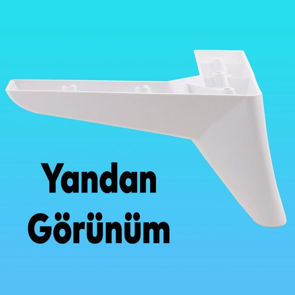 Lüks Mobilya Kanepe Sehpa Puf Koltuk Ayağı 10 cm Beyaz Baza Ayak - 4
