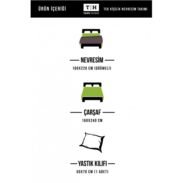 Tabu Home Ütopia Çizgili Tek Kişilik Nevresim Takımı - 2