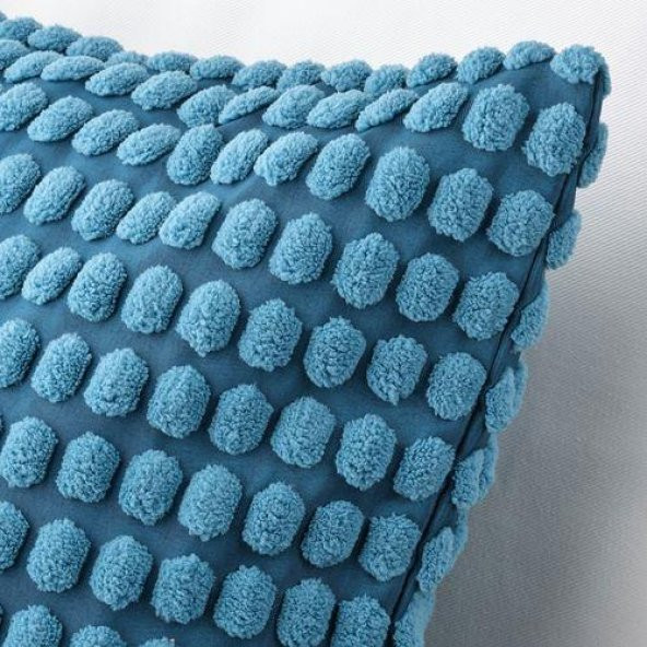 Kırlent Kılıfı Mavi Renk MeridyenDukkan 65x65 Cm Puantiye Temalı Ev Tekstili - 2