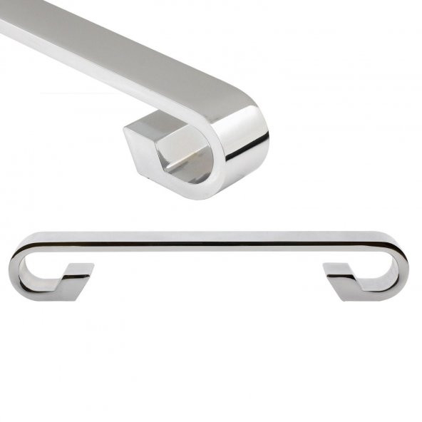 Nobel Barida Kulp (Mobilya Dolap Kapak Çekmece Kulpu Krom Metal 128 mm - Resim 3