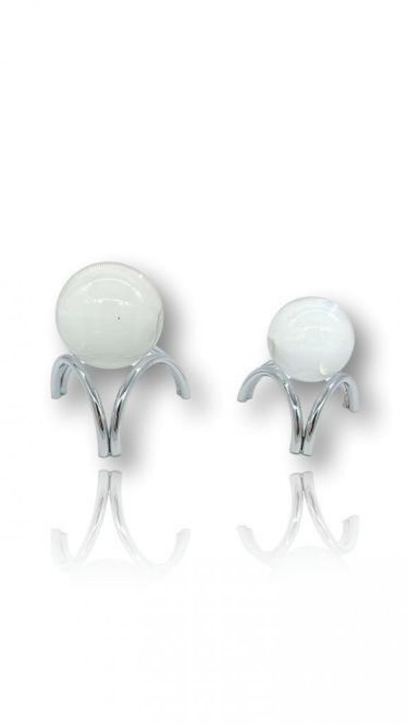 Crearthome 2 li Üçgen Kristal Dekoratif Obje Gümüş C-00426-G-SZR