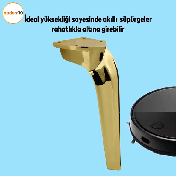 Repla Lüks Mobilya Kanepe Tv Ünitesi Koltuk Ayağı 23 Cm Gold Altın Konsol Ayakları - 2