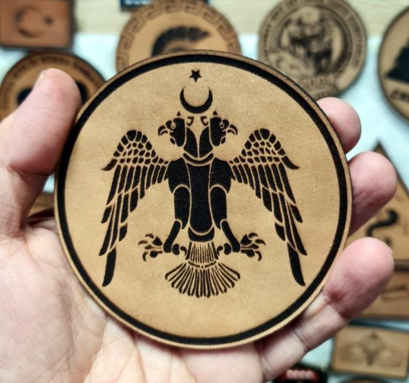 SELÇUKLU Kartalı Deri PEÇ - Arma - Askeri Patch - Resim 2